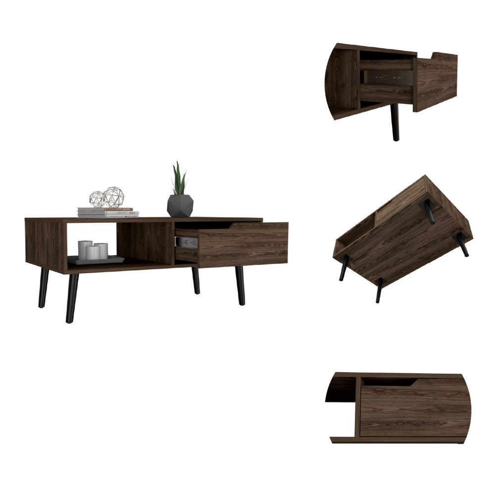 Piercey Coffee Table - Dark Walnut