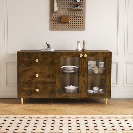 Abi Modern Minimalist Side Cabinets - Brown