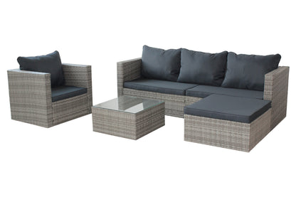 Durham 4 Pc Outdoor Patio Sectional Sofa Set - Gray