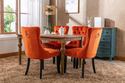 Nikki Velvet Dining Chair (Set of 2) - Orange