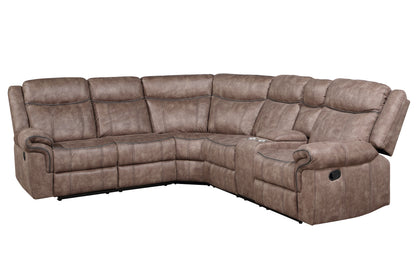 Dollum Velvet Sectional Sofa - Chocolate