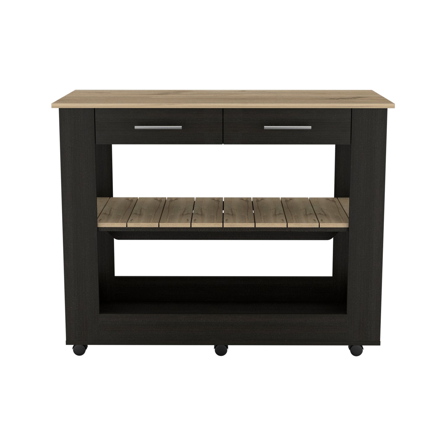 Cala Kitchen Island 46 - Black / Light Oak