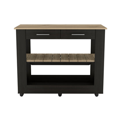 Cala Kitchen Island 46 - Black / Light Oak