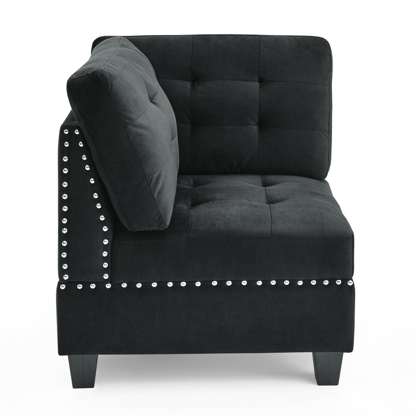 Supa Modular Sectional Velvet Sofa Set 2 - Black