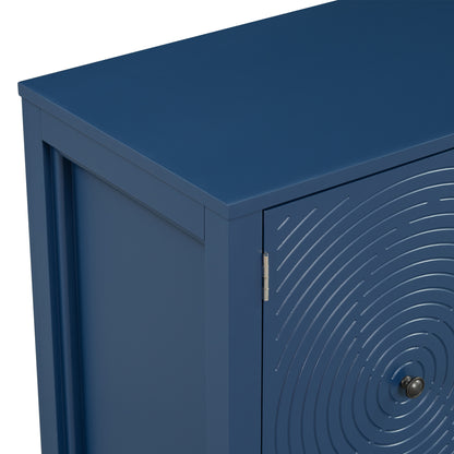 Evie Artistic Three-Door Sideboard Buffet - Navy Blue