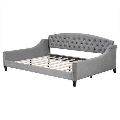 AF Luxury Tufted Button Full Size Daybed - Gray