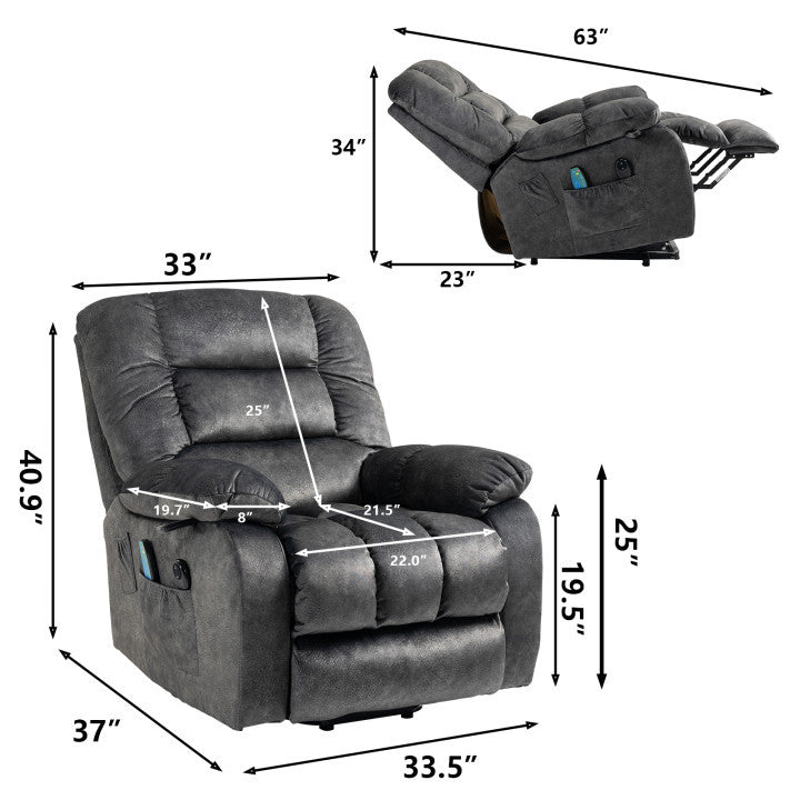 Kiara Recliners Lift Chair - Gray