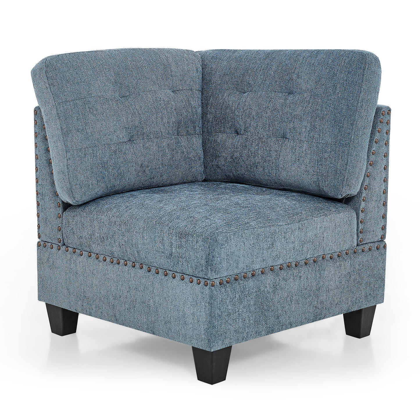 Molly Modular Sectional Sofa Four Single Chair and Two Corner - Navy Blue
