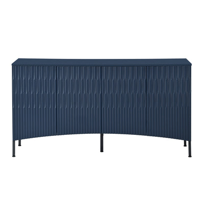 Arched Curved Bottom Doors Sideboard Buffet - Navy Blue