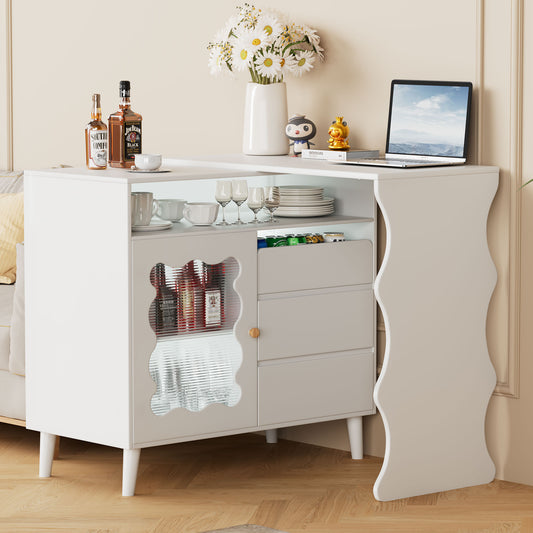 Pippa L-Shaped Modern Farmhouse Sideboard Buffet