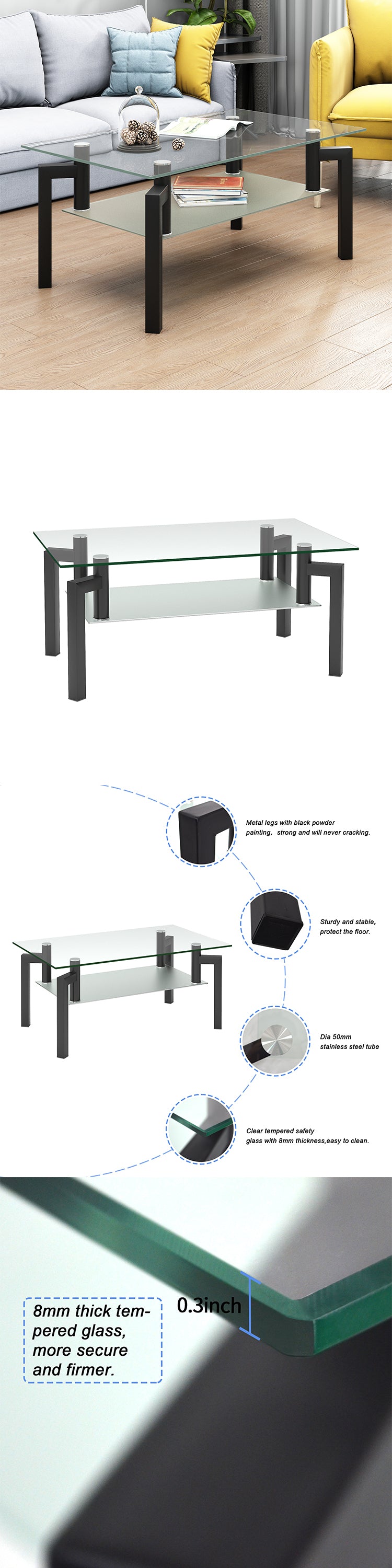 Asha Glass Coffee Table