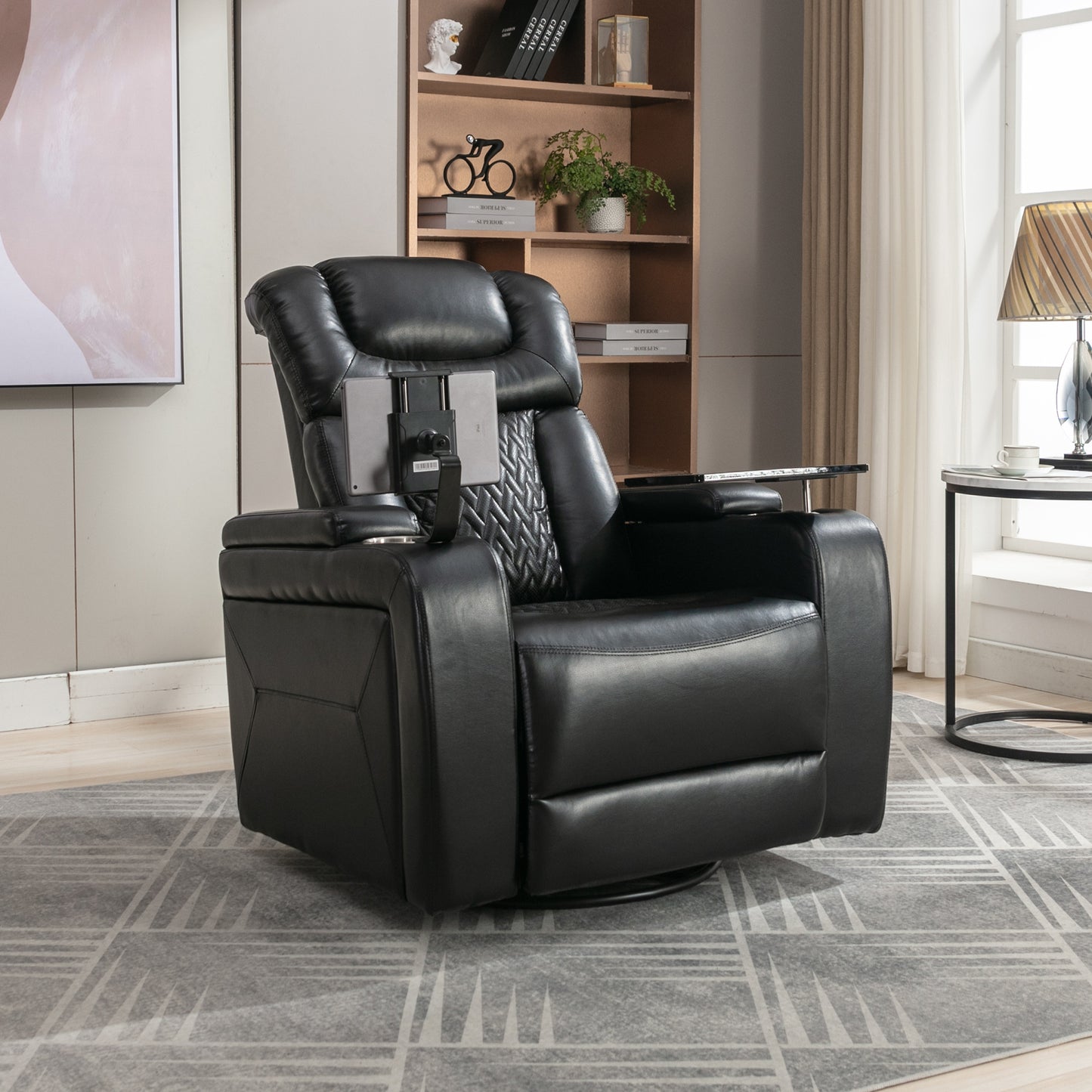 Comfort Max 270 Degree Swivel Power Recliner - Black