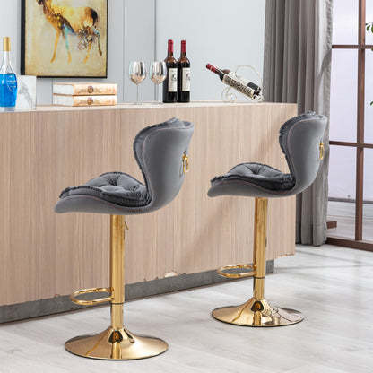 Layer Luxe Bar Stools - Gray Set of 2