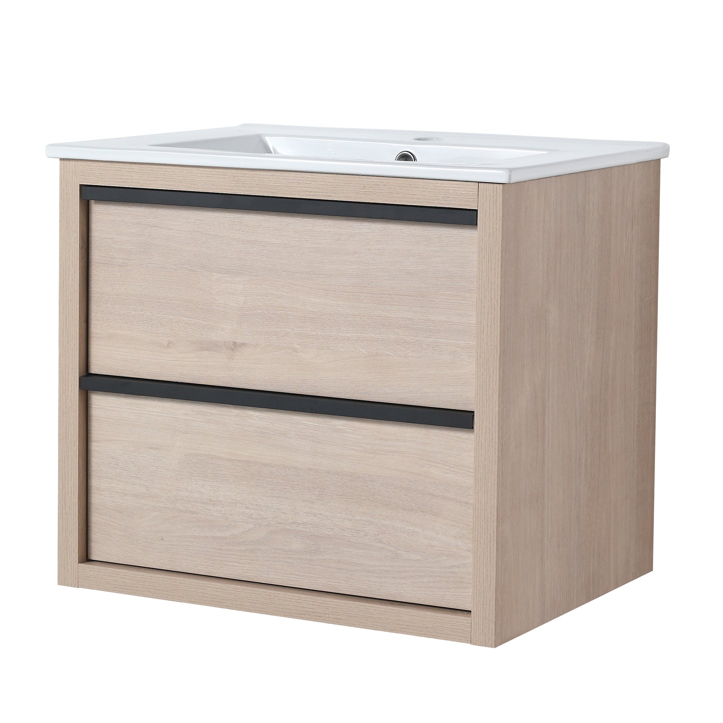 Bathroom Vanity with 2 Soft Close drawers and White Ceramic Basin