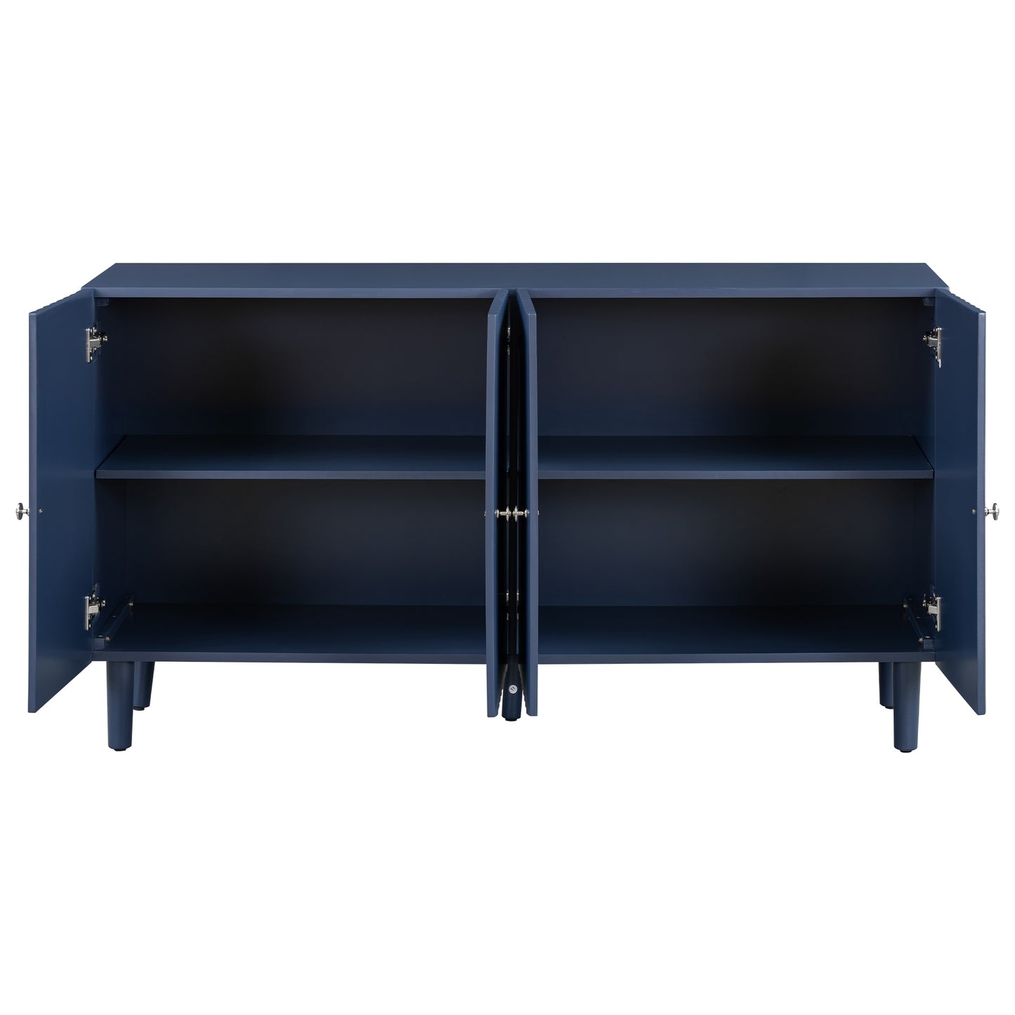 Butler Wavy Pattern Doors Sideboard Buffet - Navy Blue