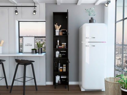 Fota 2-Shelf Rectangle Pantry Cabinet - Black