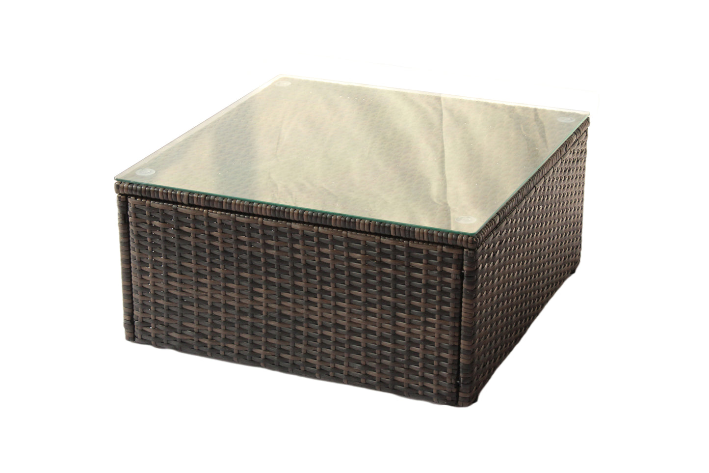 Charlton 7 Pc Outdoor Patio Rattan Sectional Sofa Set - Coffee