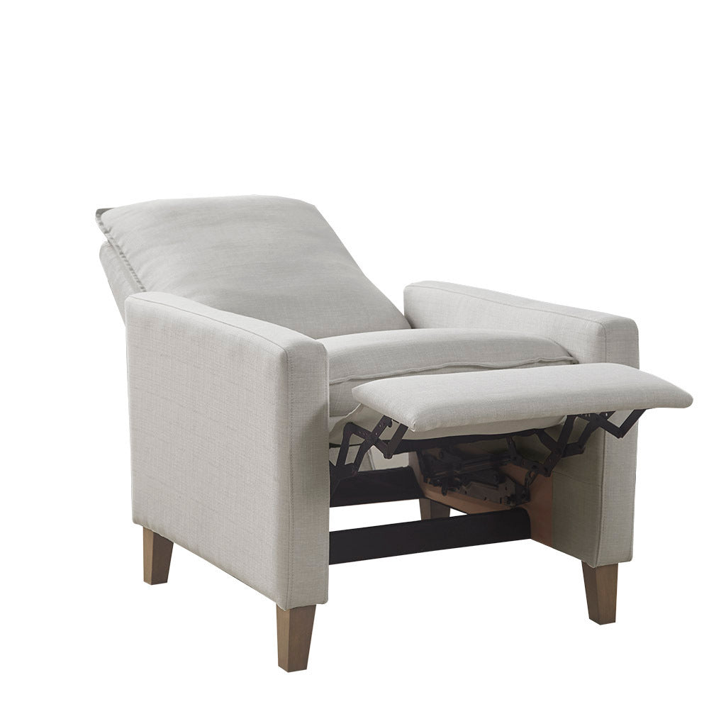 Hugo Upholstered Manual Push Back Recliner - Ivory