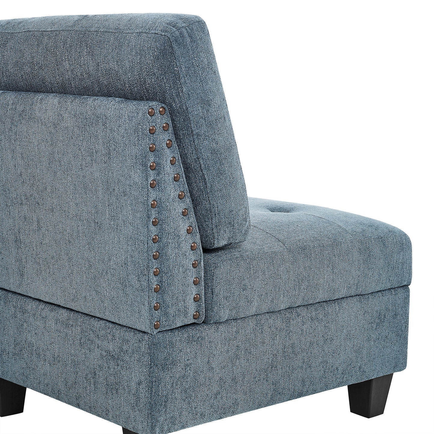Molly Modular Sectional Sofa Four Single Chair and Two Corner - Navy Blue