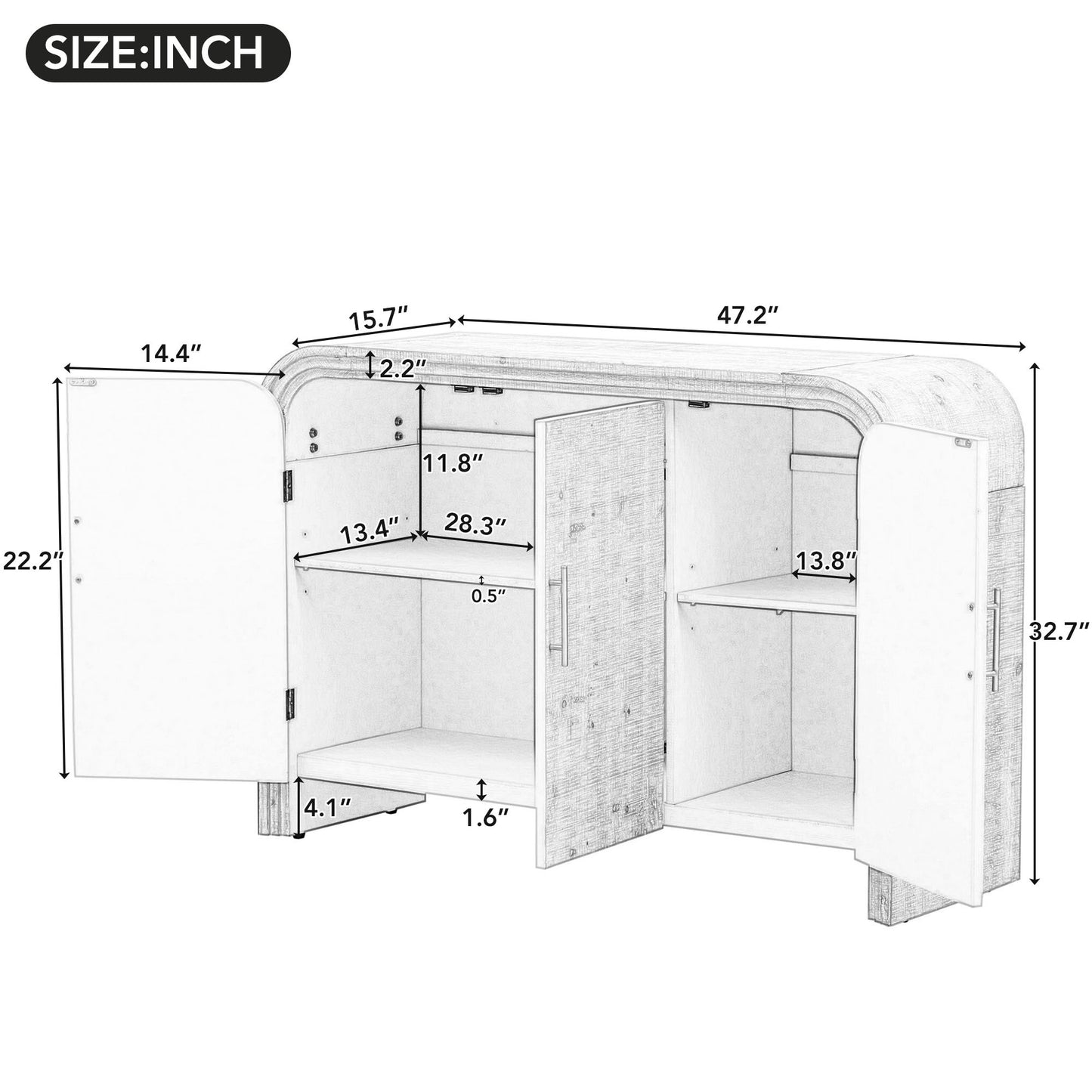 Kyron Sideboard Buffet - Natural