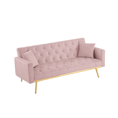 I-U Convertible Folding Futon Sofa Bed - Pink
