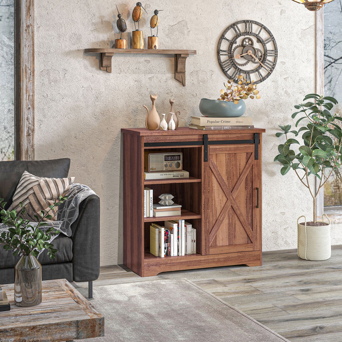 Arredo Farmhouse Sideboard Buffet - Brown