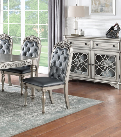 Hampton Majestic Formal Dining Chair (Set of 2) - Silver+Grey