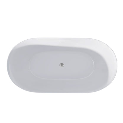 Nuvo 67" Acrylic Free Standing Oval Shape Soaking Tub - Matte Black
