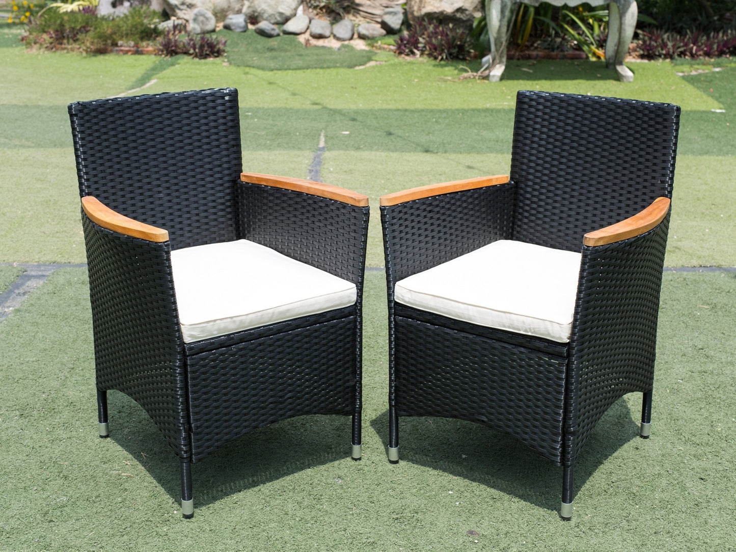 Shavon 7 Pc Outdoor Patio Wicker Dining Sett - Black