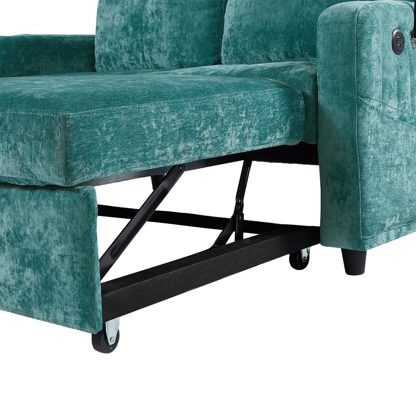 Rita Loveseat Pull-out Sofa Bed with Adjustable Backrest - Teal