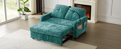 Rita Loveseat Pull-out Sofa Bed with Adjustable Backrest - Teal