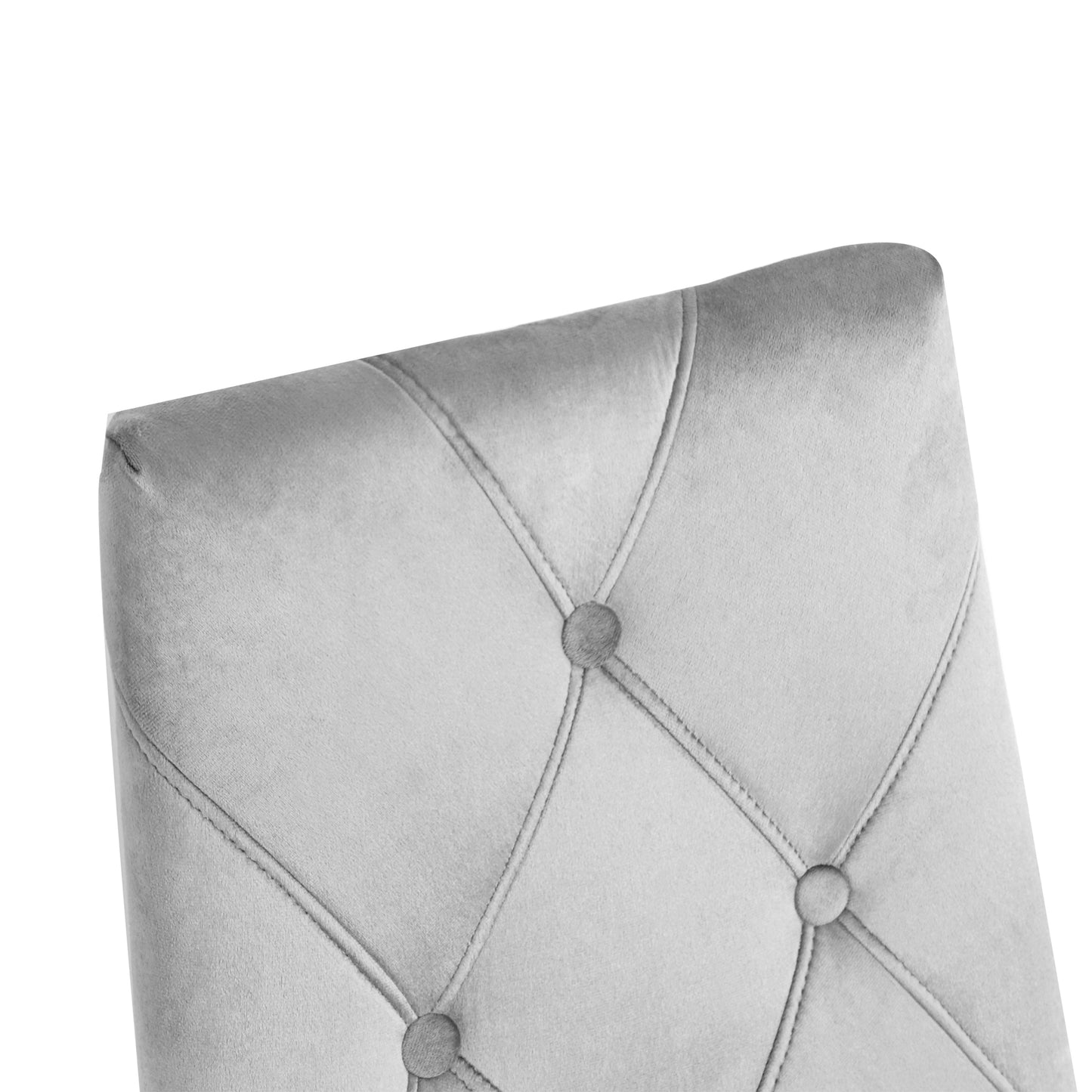 Valerio Velvet Dining Chairs with Chrome Leg (Set of 2) - Dark Gray