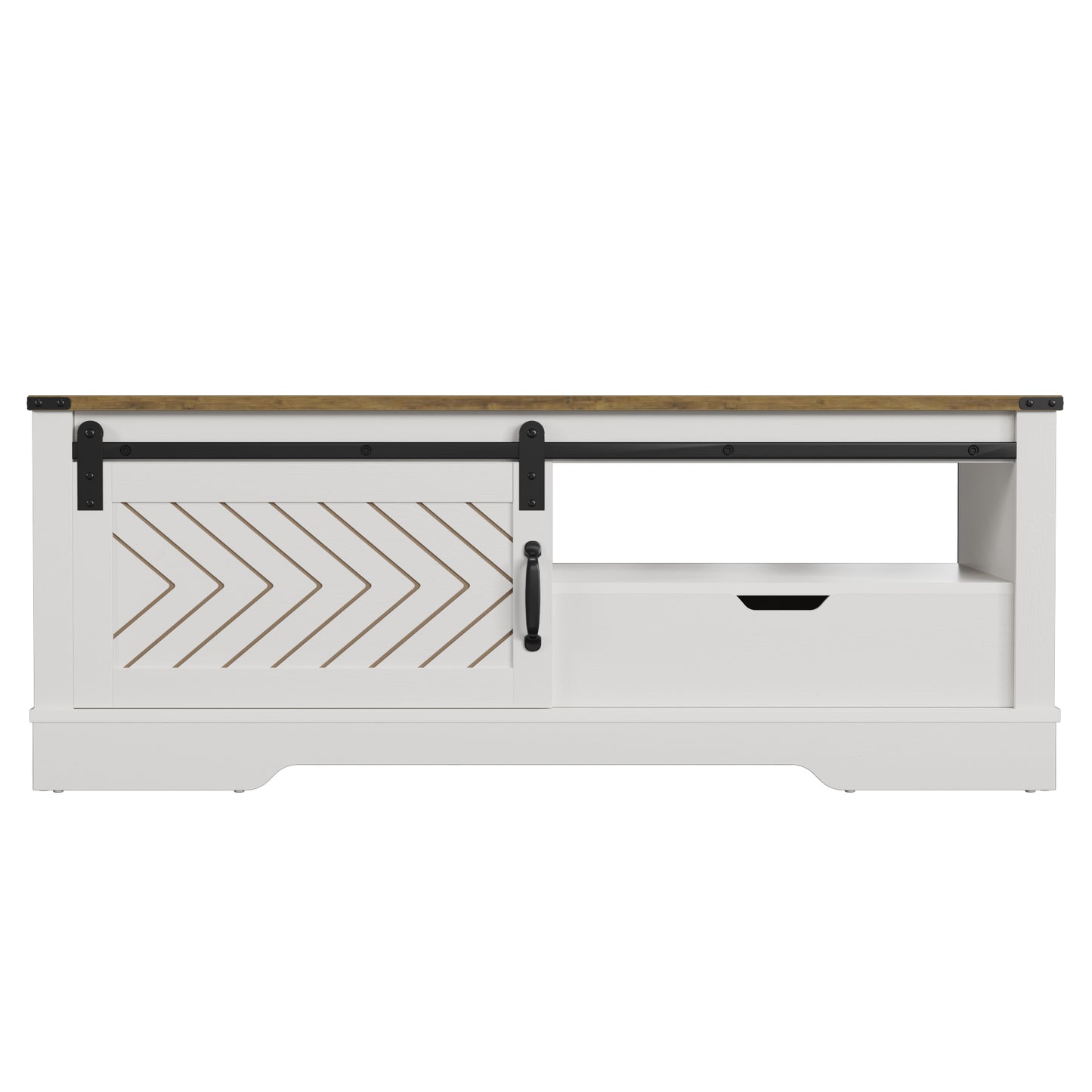 Barnwood Coffee Storage Table - White & Oak