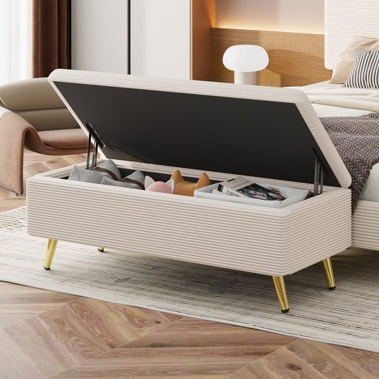 Jac Corduroy Upholstered Storage Bench