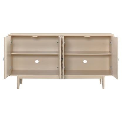 Celeste Convex Pattern Doors Sideboard Buffet - Almond