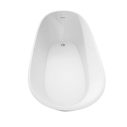 Cavi 67" Acrylic Freestanding Soaking Bathtub  - Gloss White