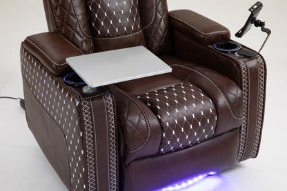Warner One Power Recliner with Multifunctional Features - Brown