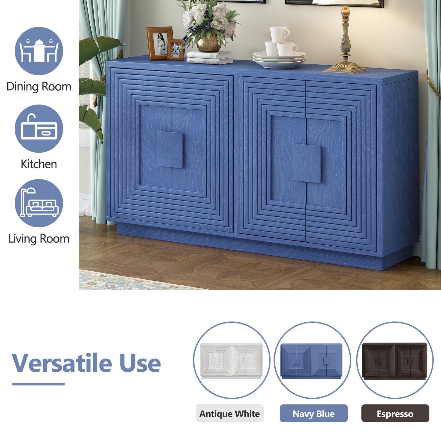Alan Vintage Sideboard Buffet - Antique Navy Blue