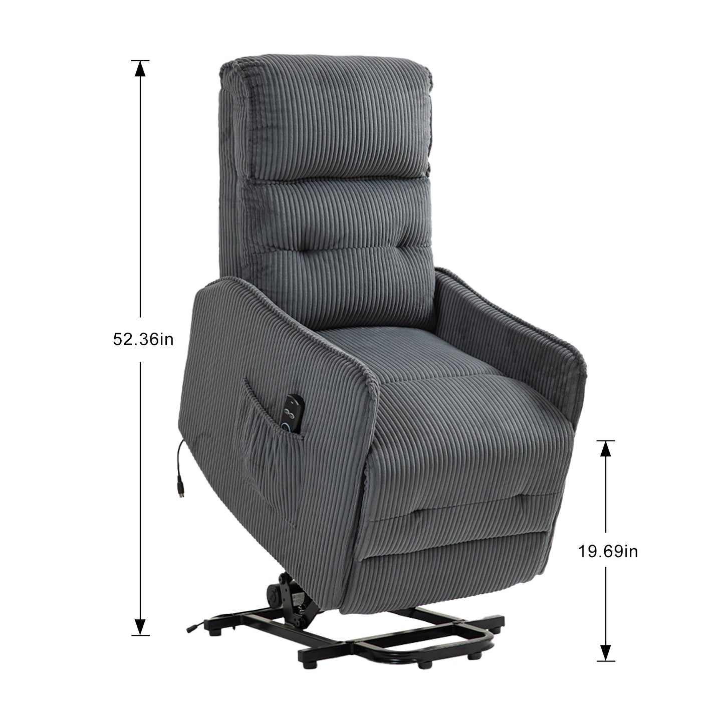 Fraser Electric Recliner Chair - Dark Gray