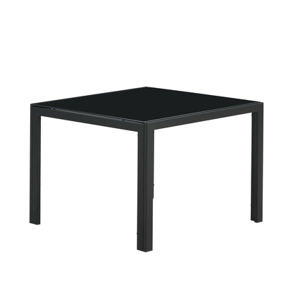 Glass Square Coffee Table Set of 2 - Black