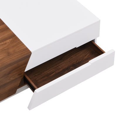 Duo Max Coffee Table - White&Walnut