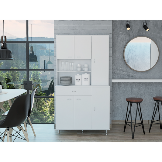 Della Kitchen Pantry  Cabinets - White