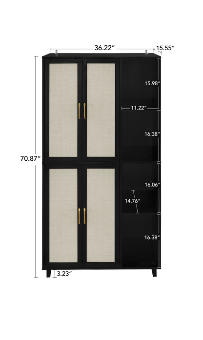 Acuna II 4 Door Storage Cabinet - Black