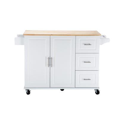 Savvy Kitchen Island & Kitchen Cart - White