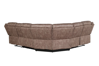 Dollum Velvet Sectional Sofa - Chocolate