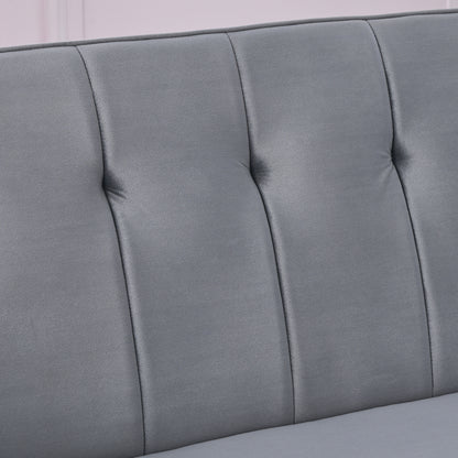 Mika Convertible Velvet Sofa Bed - Grey