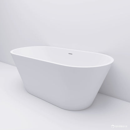 Madison 55" Minimalist  Acrylic Freestanding Soaking Bathtub  -  Gloss White