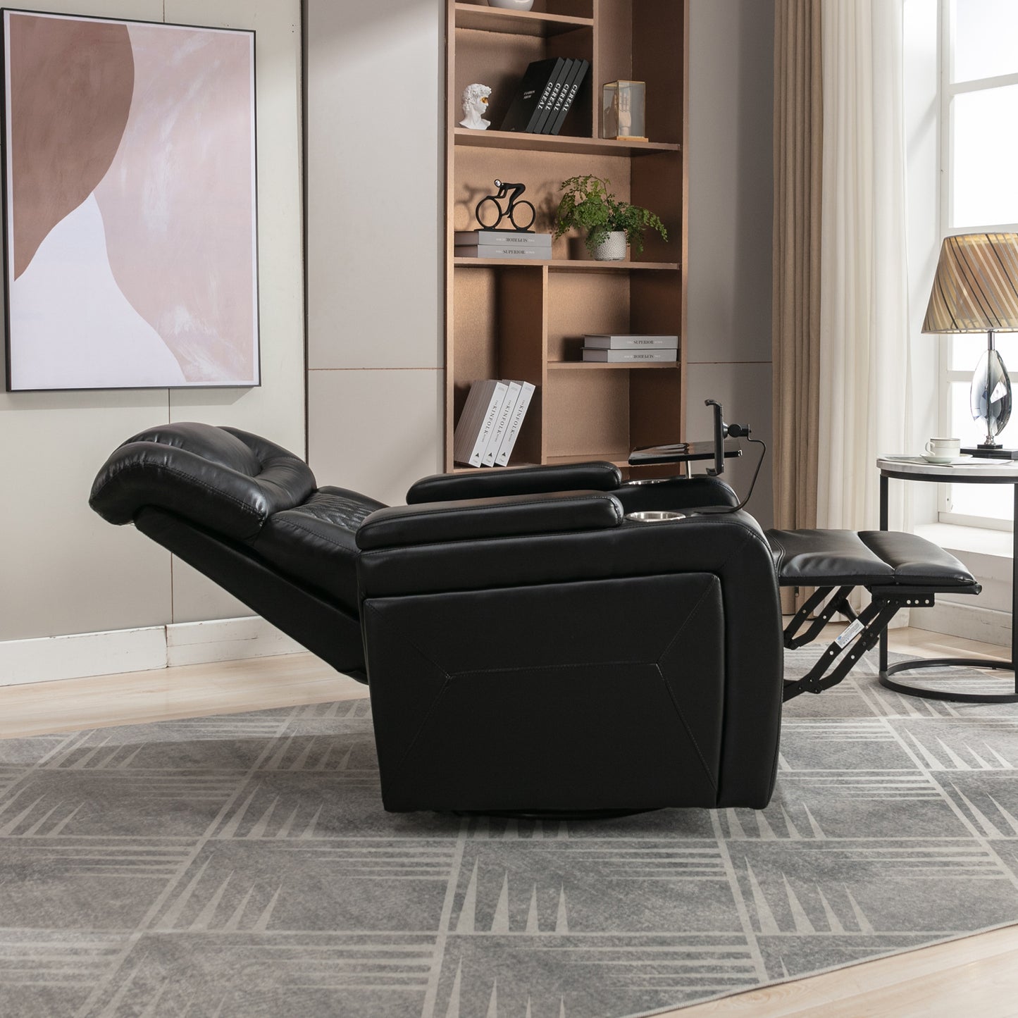 Comfort Max 270 Degree Swivel Power Recliner - Black