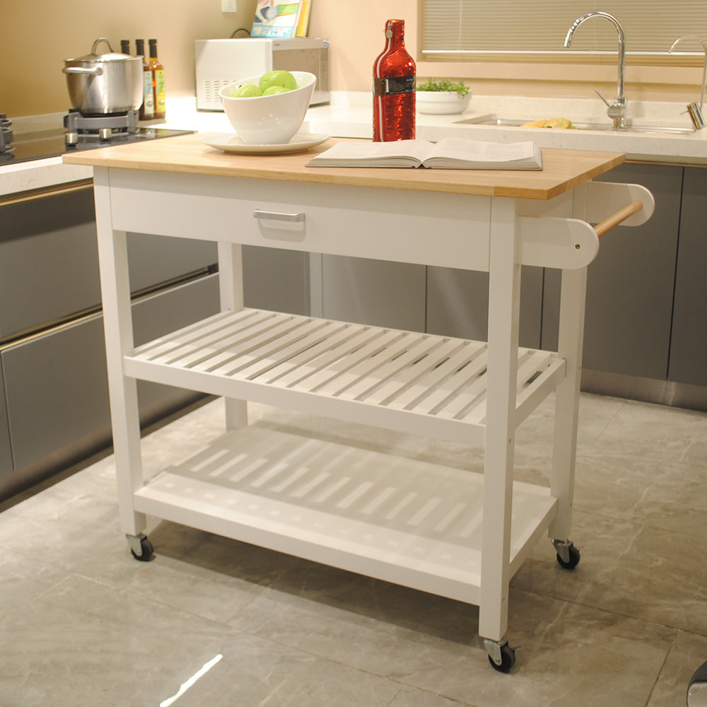 Cruiser Kitchen Island & Kitchen Cart  - White