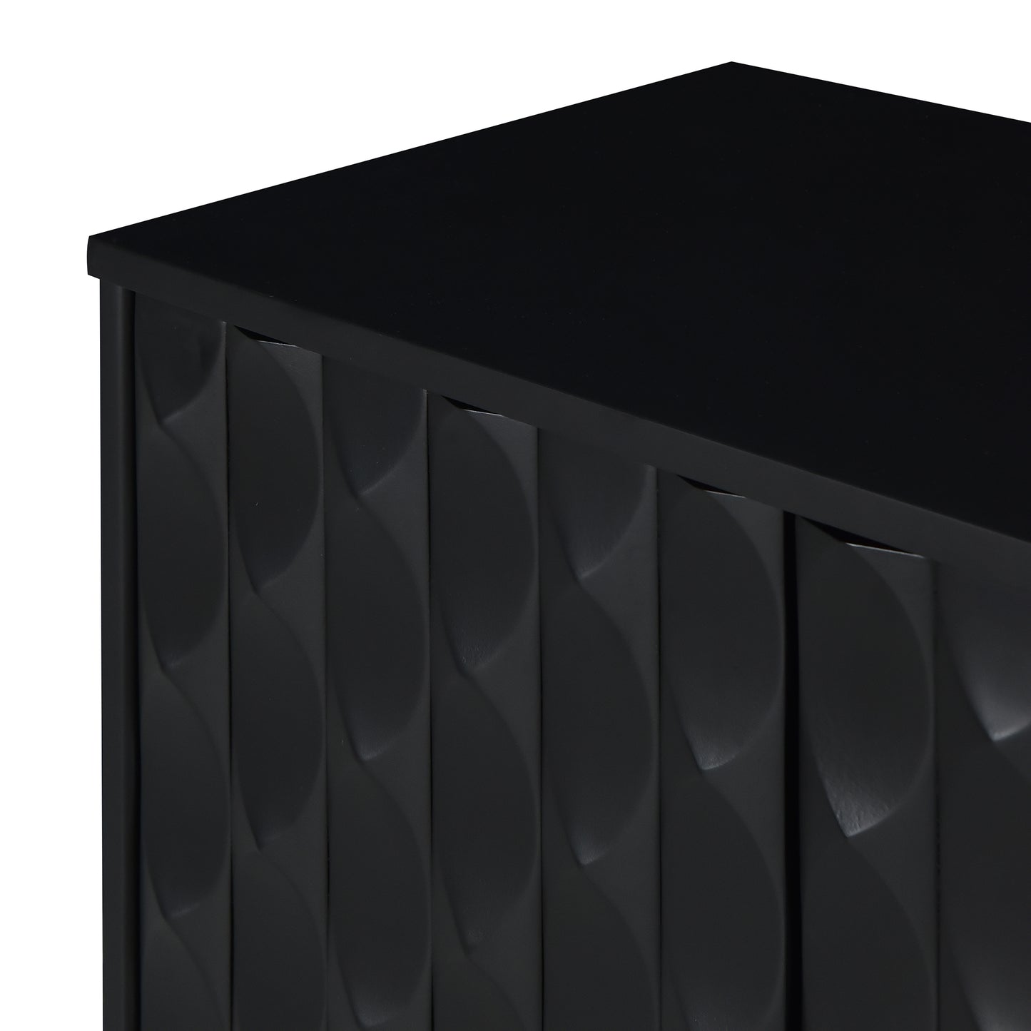 Celeste Convex Pattern Doors Sideboard Buffet - Black